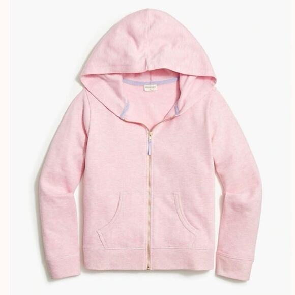 Crewcuts Other - J.Crew Crewcuts Girl's Full Zip Cotton Blend Hoodie Heather Peony Pink Sz XL NWT